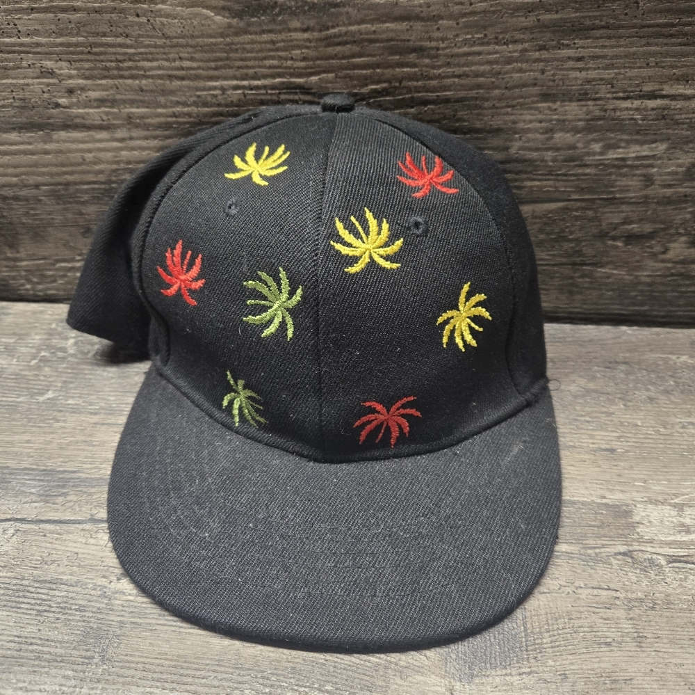 Vintage Carbon Rasta Leaf Curved Peak Baseball Cap Hat One Size Adjustable